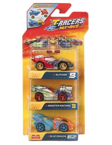 Set mini coches - T-Racers: Mix and Race (3 pzs) - 49603206