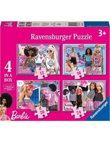 4 puzle progresivos Barbie 12 + 16 + 20 + 24 pieza - 26903174