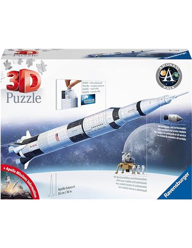 Ravensburger - 3D Puzzle Apollo Saturn V Rocket, 4 - 26911545