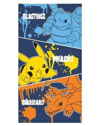 Toalla - Pokemon: Pikachu con Charizard y Squirtle - 67818200