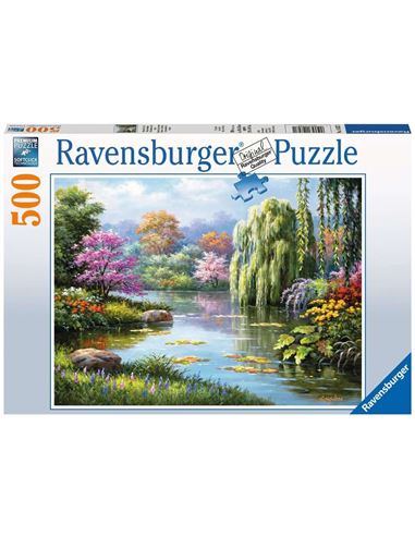 Puzzle 500 piezas Vista Romantica Estanque - 26914827