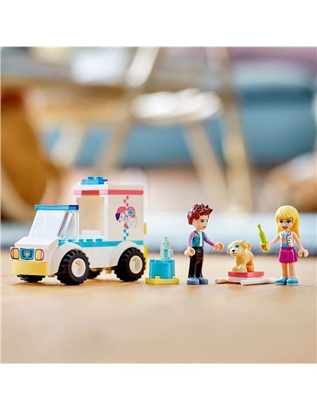 Juego de Veterinaria con Mini Muñeca Stephanie LEGO 41694 Friends Ambulancia de la Clínica de Mascotas Animales de Juguete para Niños de 4 Años 