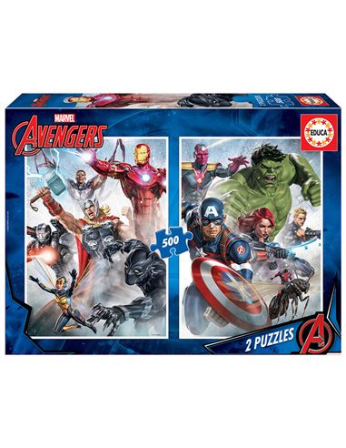 Puzzle - Marvel Avengers lucha (2 x 500 pcs) - 04017994