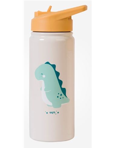 Botella con pajita - Termo: Dino (500 ml) - 05774554